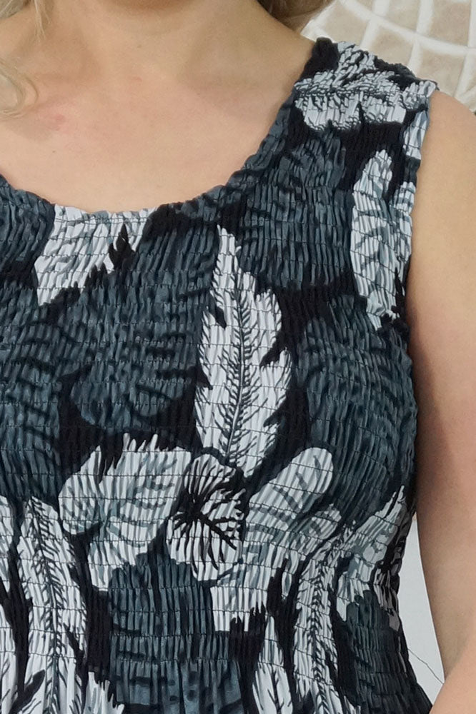 Singlet Smock Dress "Leaves"