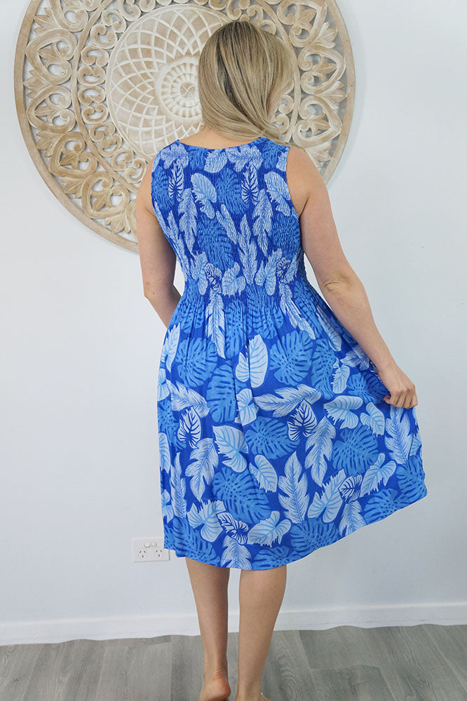 Singlet Smock Dress "Leaves"