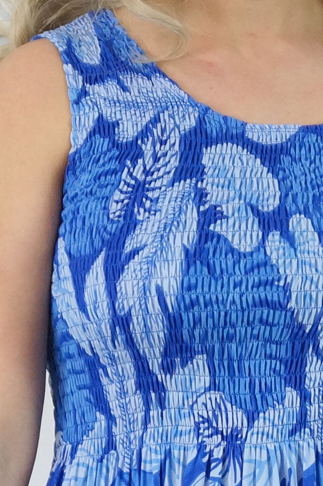 Singlet Smock Dress "Leaves"