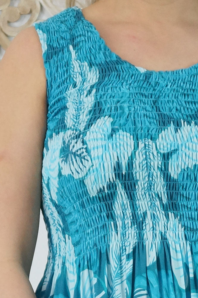 Singlet Smock Dress "Leaves"