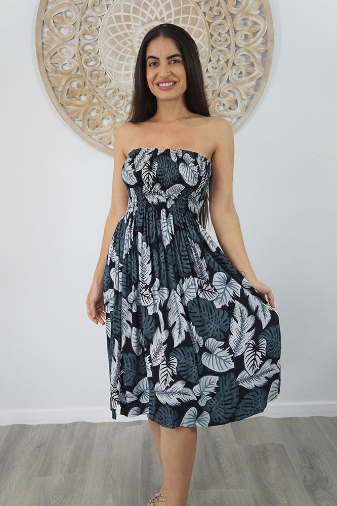 Smock Dress "Leaves"