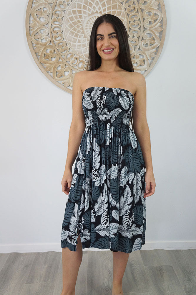 Smock Dress "Leaves"