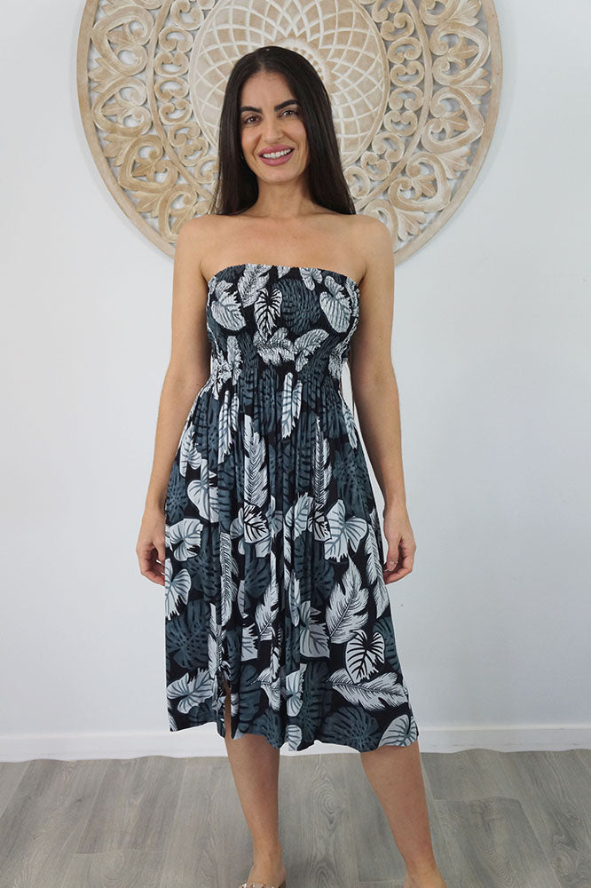 Smock Dress "Leaves"