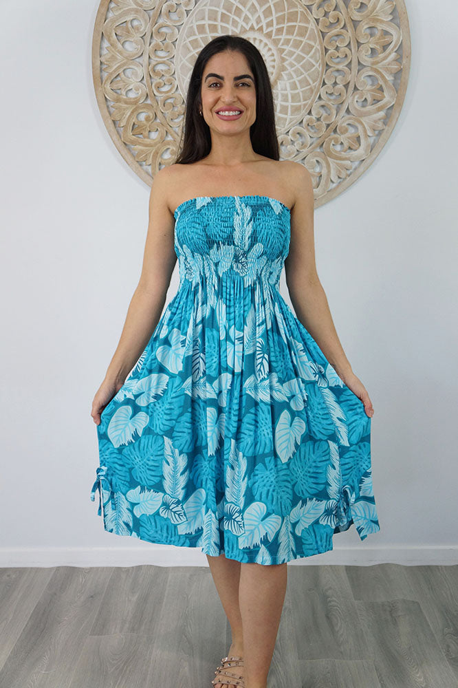 Smock Dress "Leaves"