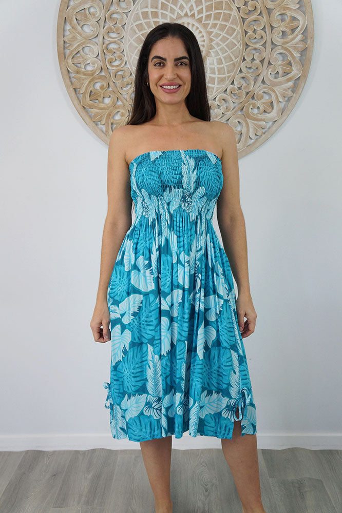 Smock Dress "Leaves"