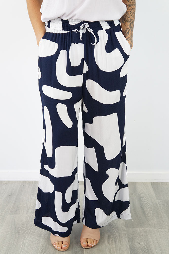 Wide Leg Pant "Abstract Geo"