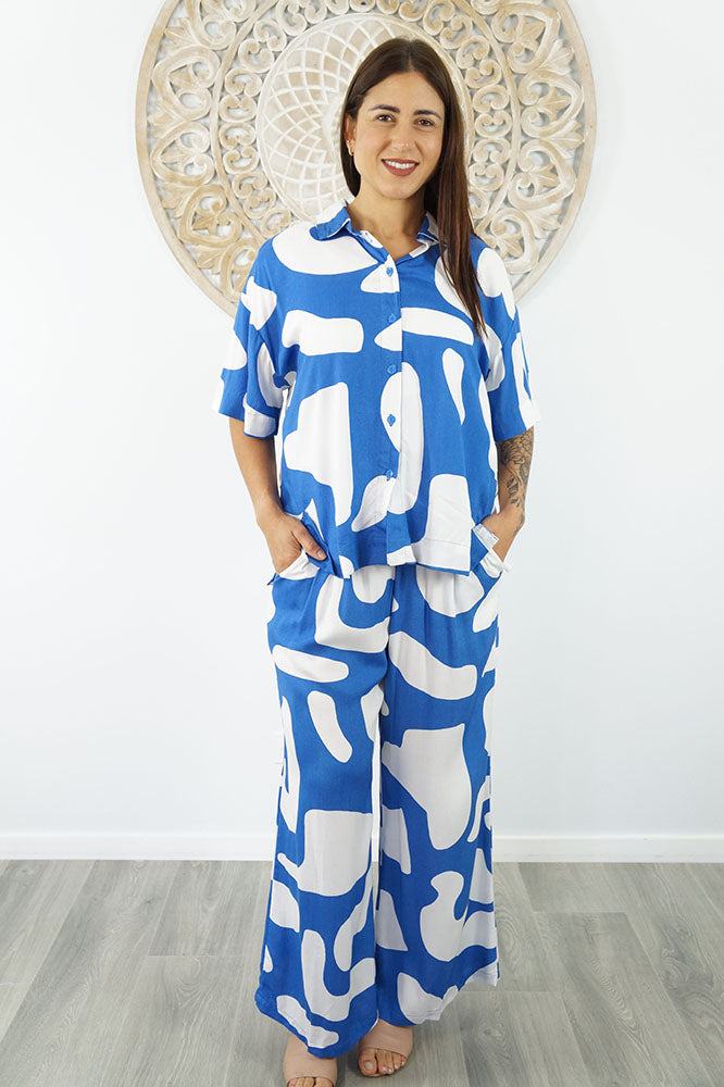Wide Leg Pant "Abstract Geo"