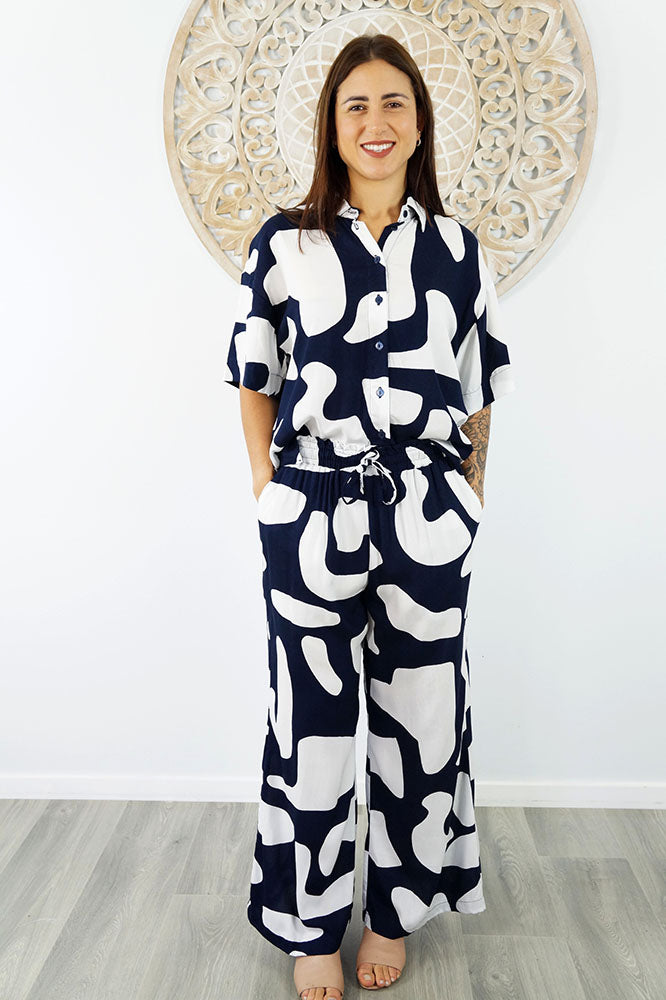 Wide Leg Pant "Abstract Geo"