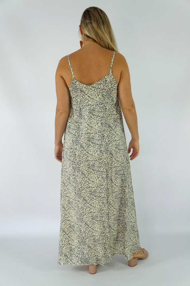Aura Dress "Fossil" Print