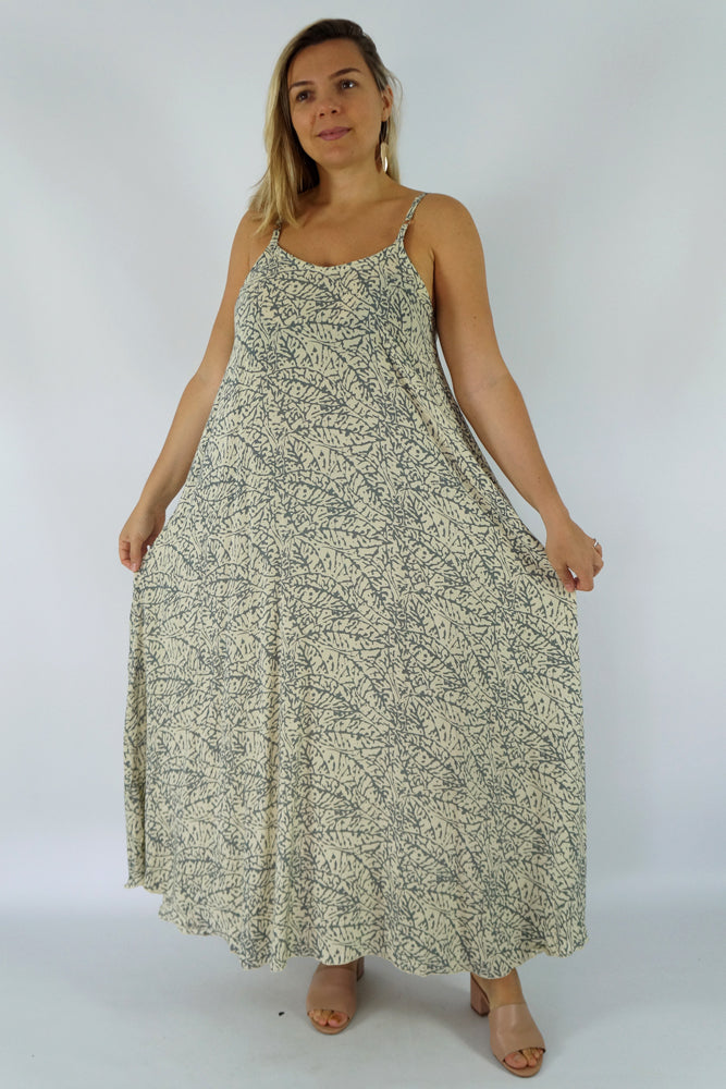 Aura Dress "Fossil" Print