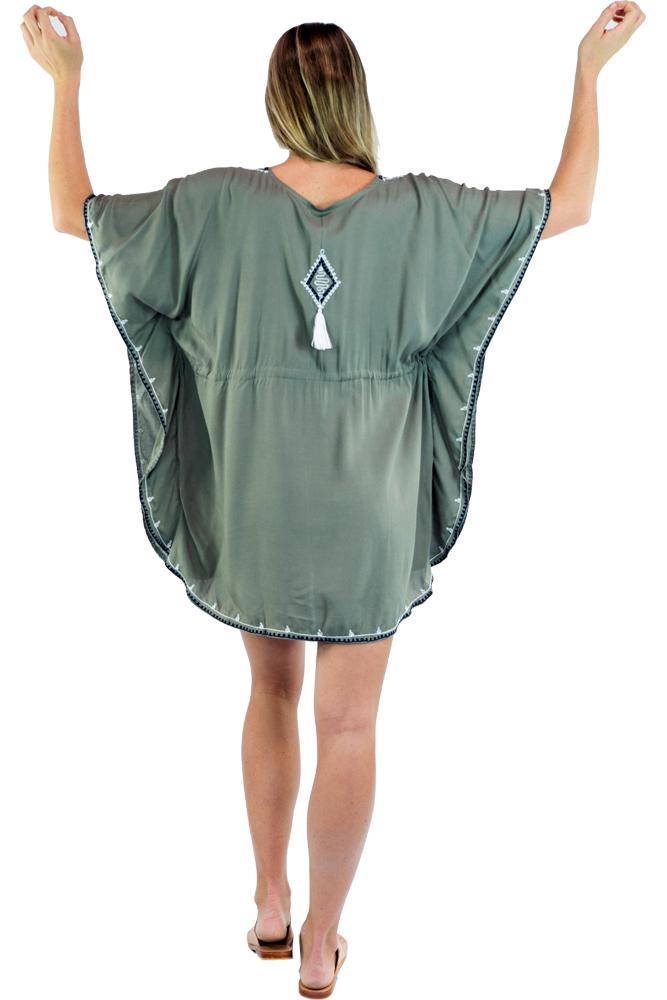 Embroidered Batwing Top