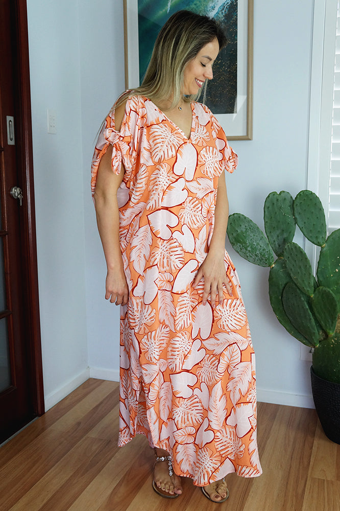 Mykonos Dress "Leaves"