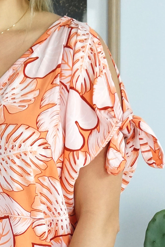 Mykonos Dress "Leaves"