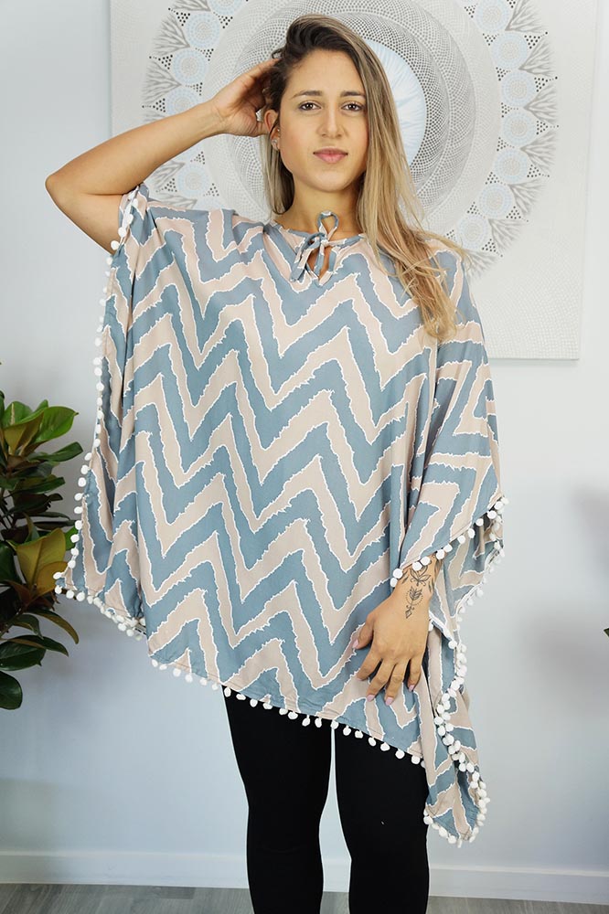 Pom Pom Tunic "Random Zigzag"