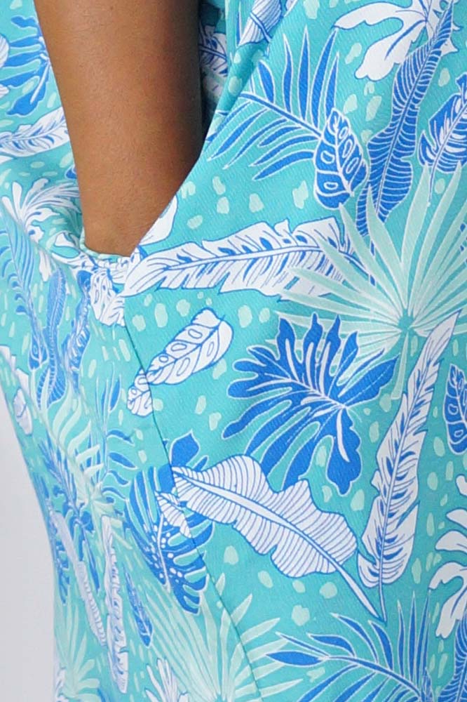 Resort Dress "Tropical Leaves"