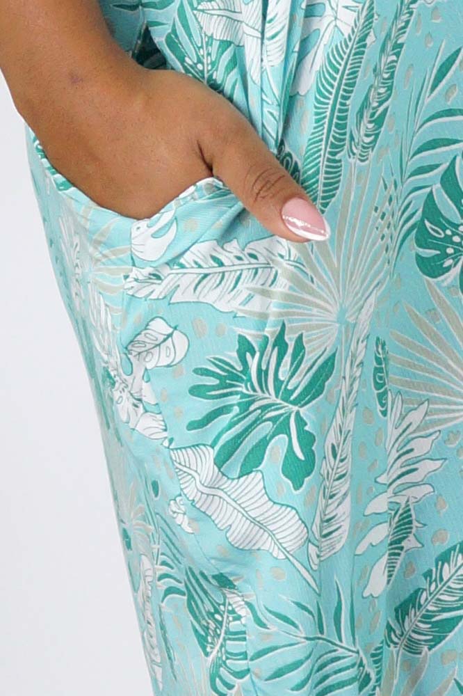 Resort Dress "Tropical Leaves"