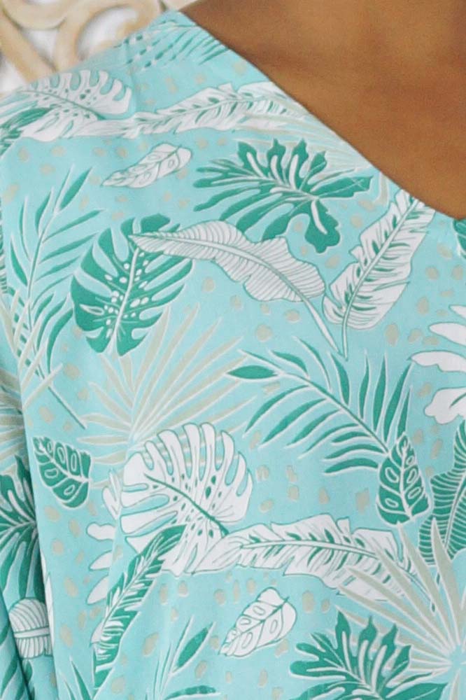 Resort Dress "Tropical Leaves"