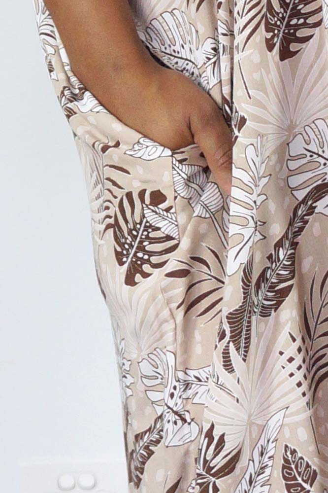 Resort Dress "Tropical Leaves"