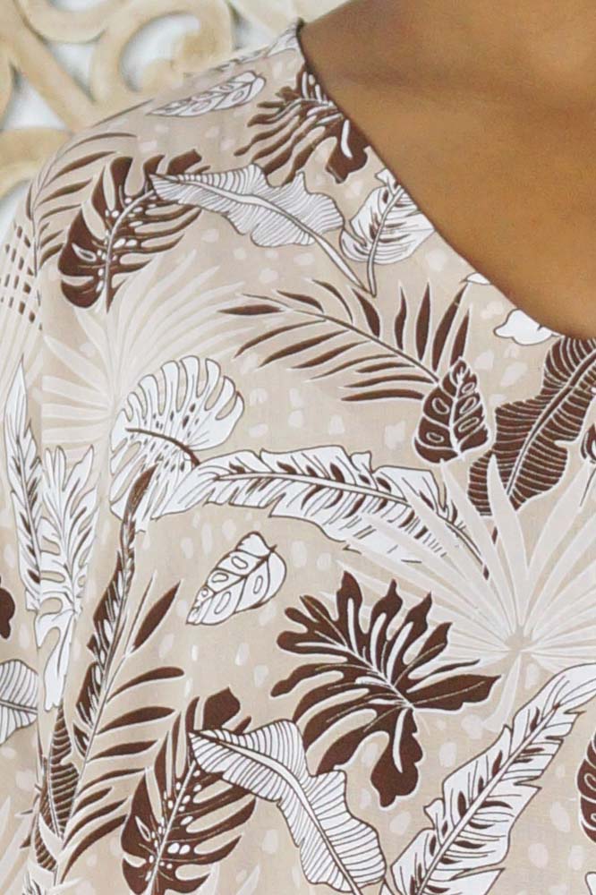 Resort Dress "Tropical Leaves"