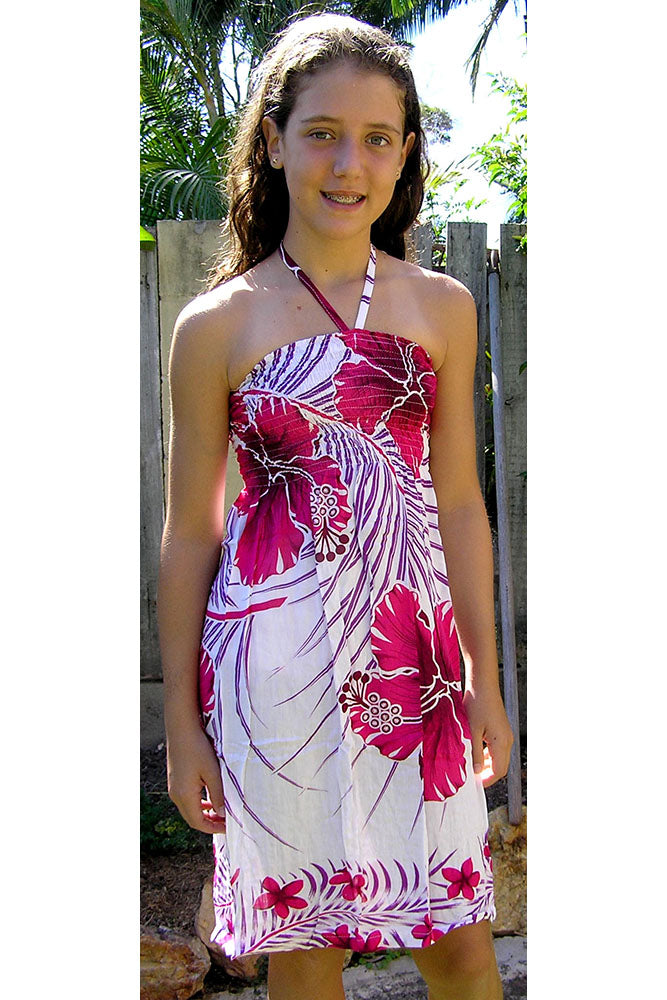 Girls Honolulu "White Background" Dress