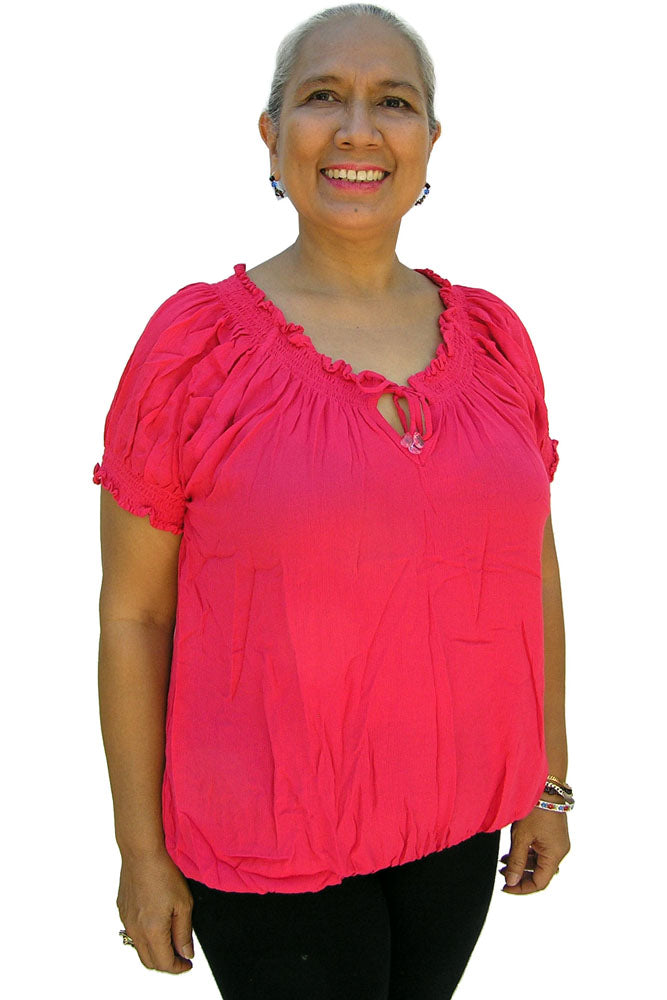 Puff Sleeve Women's Plus Peasant Tops Peasant Top