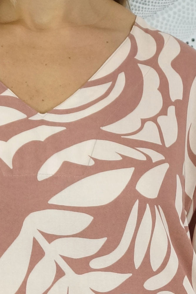 3/4 Sleeve Tunic "Botanical"