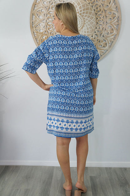 3/4 Sleeve Tunic "Scallops"