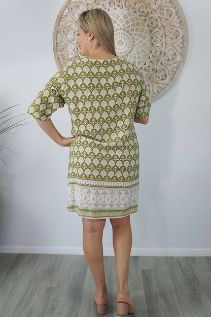 3/4 Sleeve Tunic "Scallops"