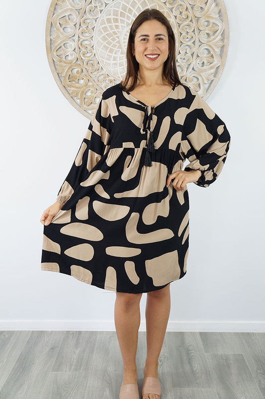 Avocado Dress "Abstract Geo"