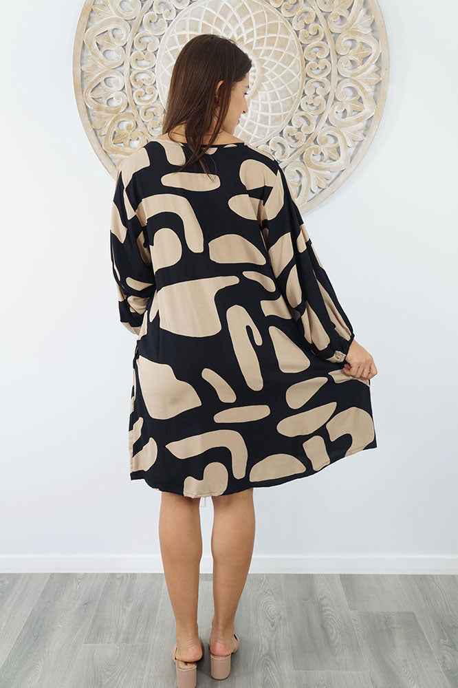 Avocado Dress "Abstract Geo"