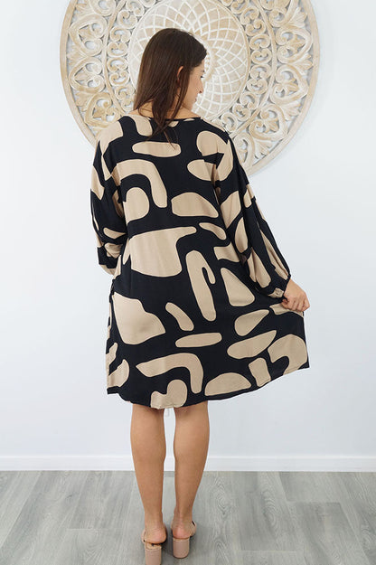 Avocado Dress "Abstract Geo"