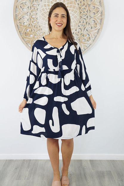 Avocado Dress "Abstract Geo"