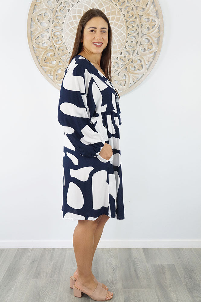 Avocado Dress "Abstract Geo"