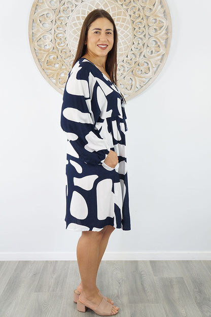 Avocado Dress "Abstract Geo"