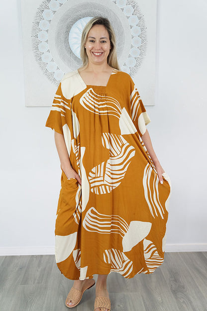 Bermuda Kaftan "Footprints"