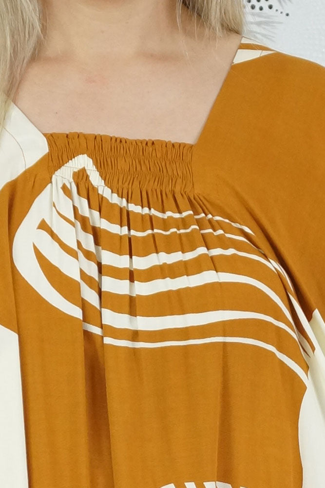 Bermuda Kaftan "Footprints"