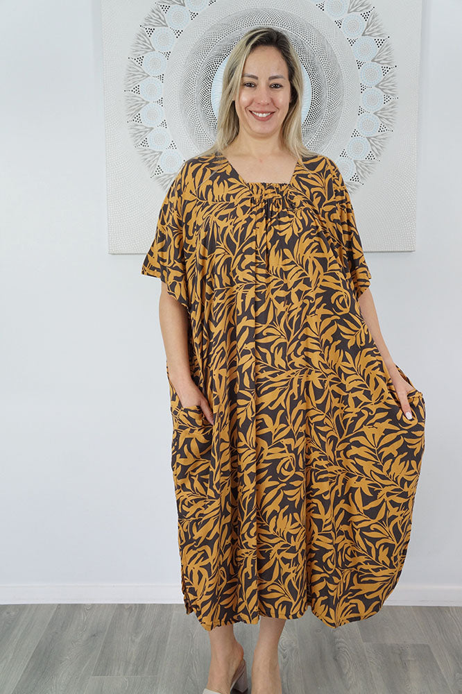 Bermuda Kaftan "Wild Leaf"