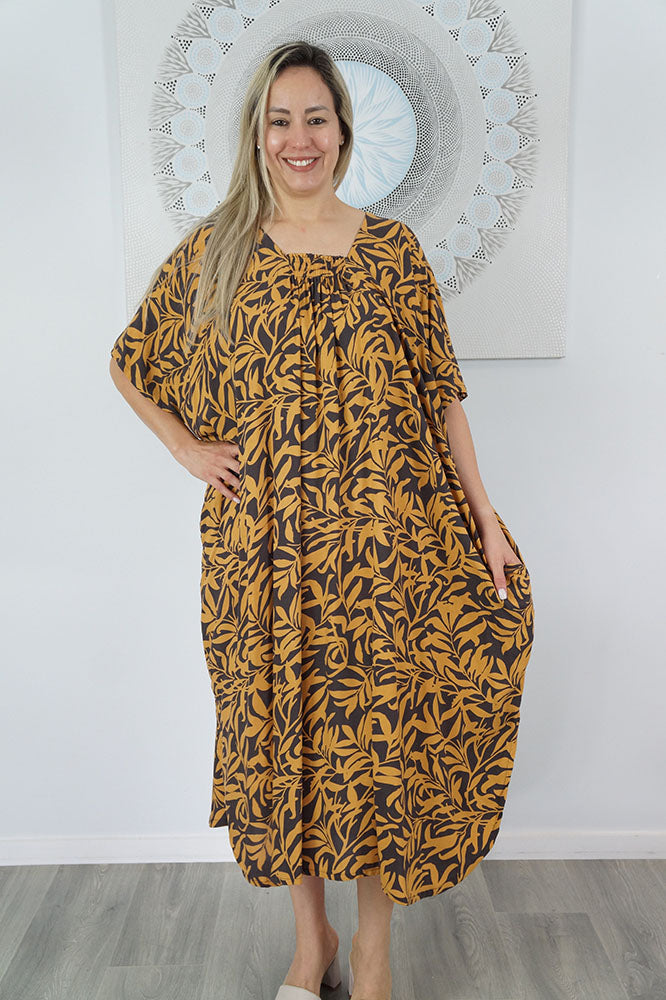 Bermuda Kaftan "Wild Leaf"