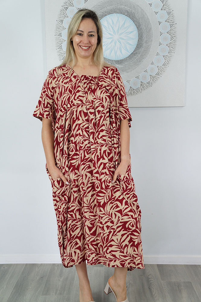 Bermuda Kaftan "Wild Leaf"