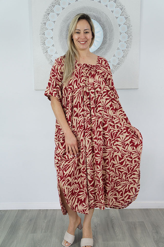 Bermuda Kaftan "Wild Leaf"
