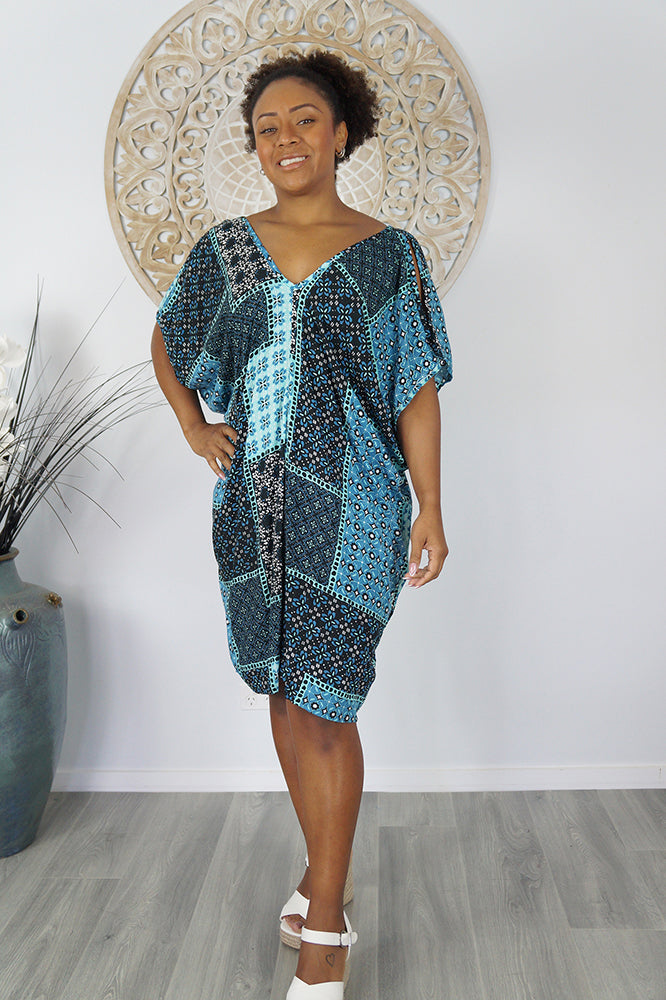 Drifter Dress " Patch Batik" Print