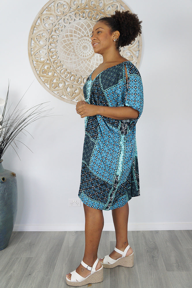 Drifter Dress " Patch Batik" Print