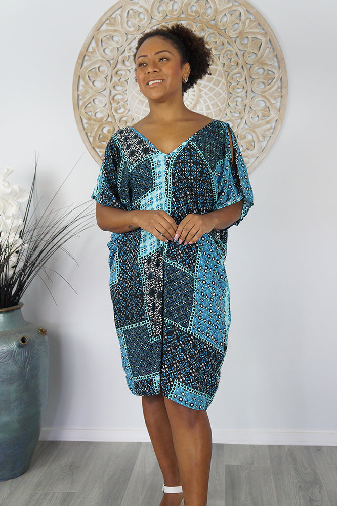 Drifter Dress " Patch Batik" Print