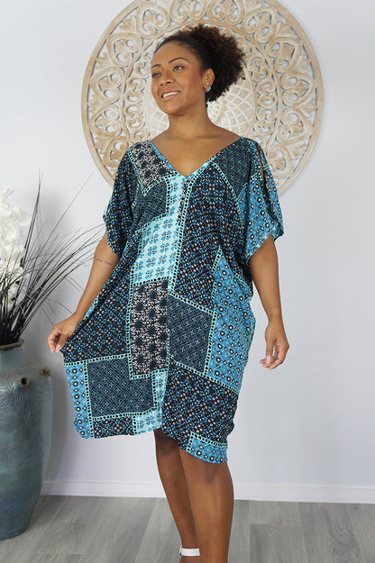 Drifter Dress " Patch Batik" Print