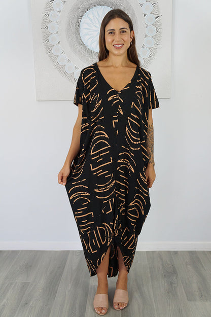 Frilled Toga Dress "Half Moon"