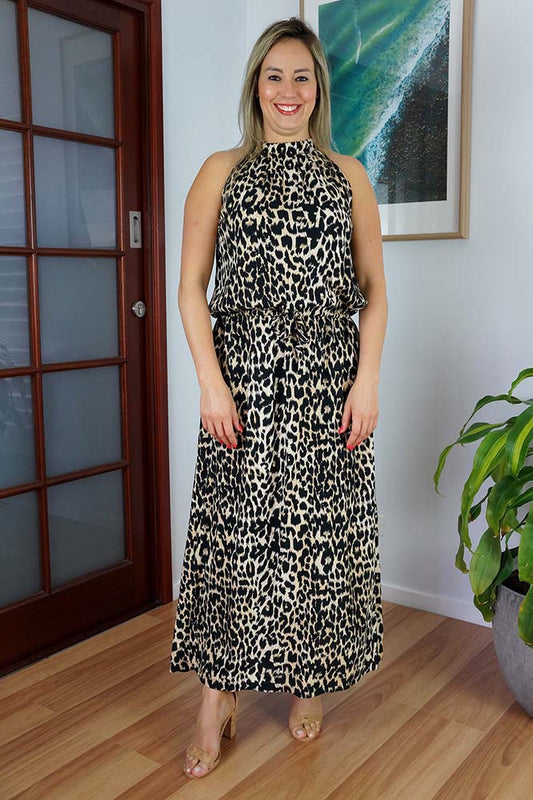 Long Chloe Dress "Leopard"