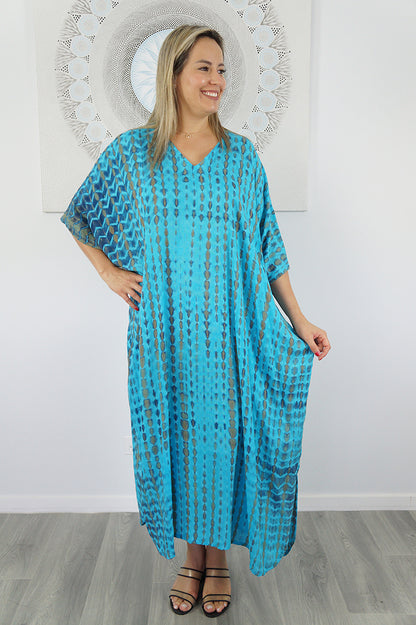 Long Kaftan "Crackle" Tie Dye