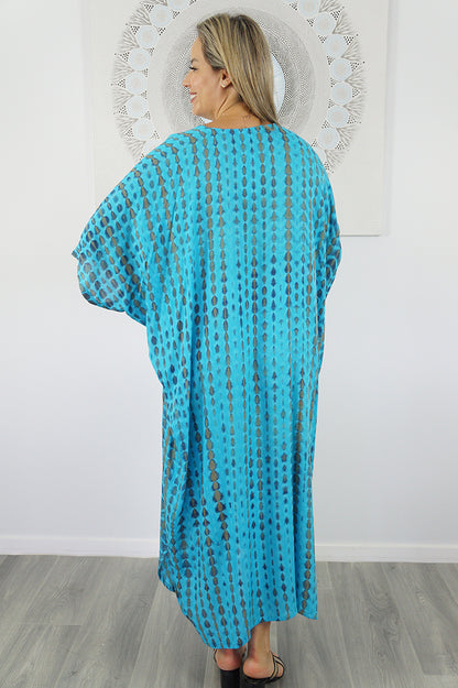 Long Kaftan "Crackle" Tie Dye