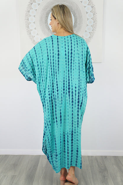 Long Kaftan "Crackle" Tie Dye