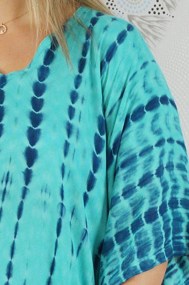 Long Kaftan "Crackle" Tie Dye